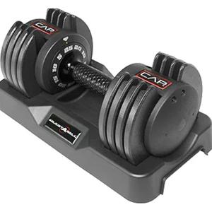 CAP ADJUSTABELL® 50 lb Single of Adjustable Dumbbells with Contoured Full Rotation Handle, Honeycomb Chrome and Black Handle
