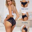 Sexy Panties for Women Sexy Silk Underwear for Women Panties Cheey Fancy No Trace Seamless Colorful Lace Bikinis (L)
