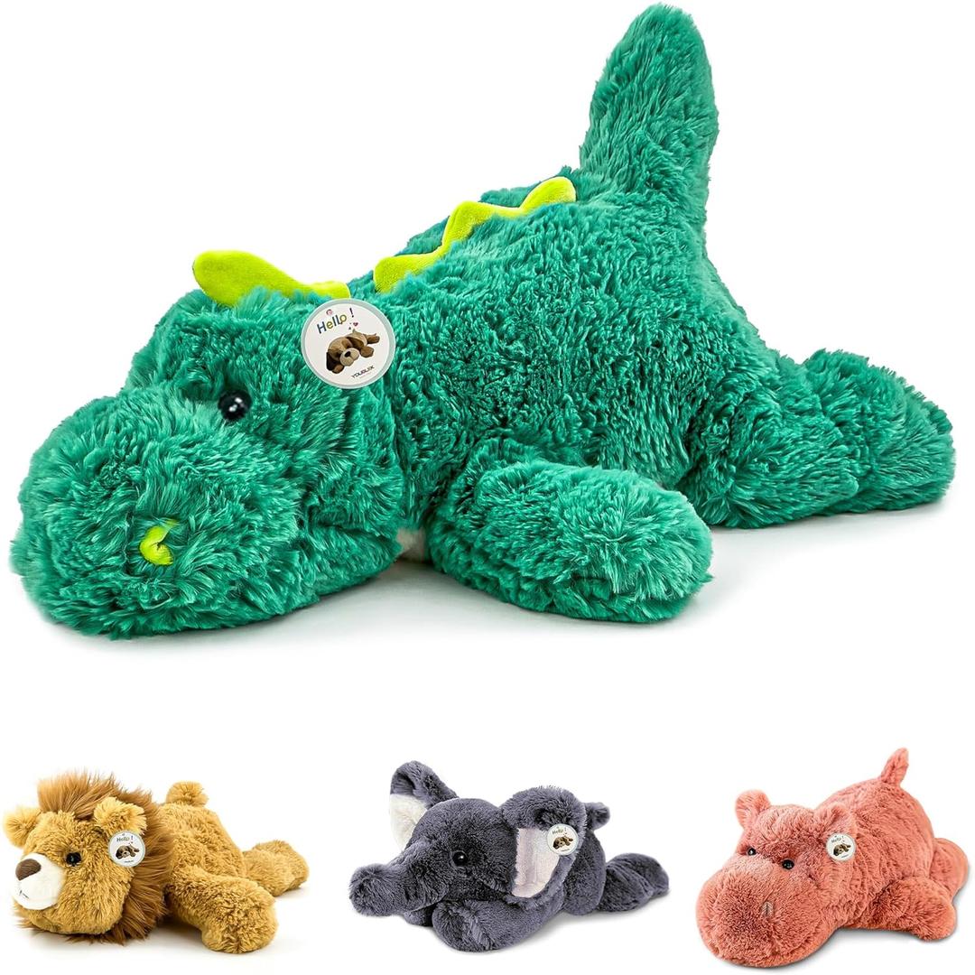 16" | 2 Pounds Green Dinosaur Weighted Stuffed Animals,Sensory Comfort Plush Throw Pillow Toy,Kawaii Plushies Hugging Toy Gifts for Kids & Adults (Dinosaur, 16 inch 2 Pounds)