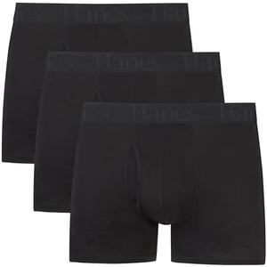 Hanes Ultimate Men's Originals Boxer Briefs & Trunks, Supersoft Bamboo from Viscose Underwear, 3-Pack, Size L