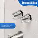 Enhon Shower Knobs 2 Piece Replacement, Compatible with Pfister Verve Tub Shower Handle Replacement, 2 Faucet Handle Trim Kit for 5-1/2 inch High, 12 Tooth Broach Stem Cartridge(Brushed Nickel)