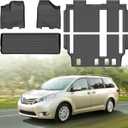Floor Mats for 2013-2020 Toyota Sienna 8 Seater, 3 Row Liner Set Custom Fit All Weather Mats for Sienna, Waterproof Anti-Slip Floor Mats for Sienna 8 Passenger Front & 2nd 3rd Row & Cargo Car Mat