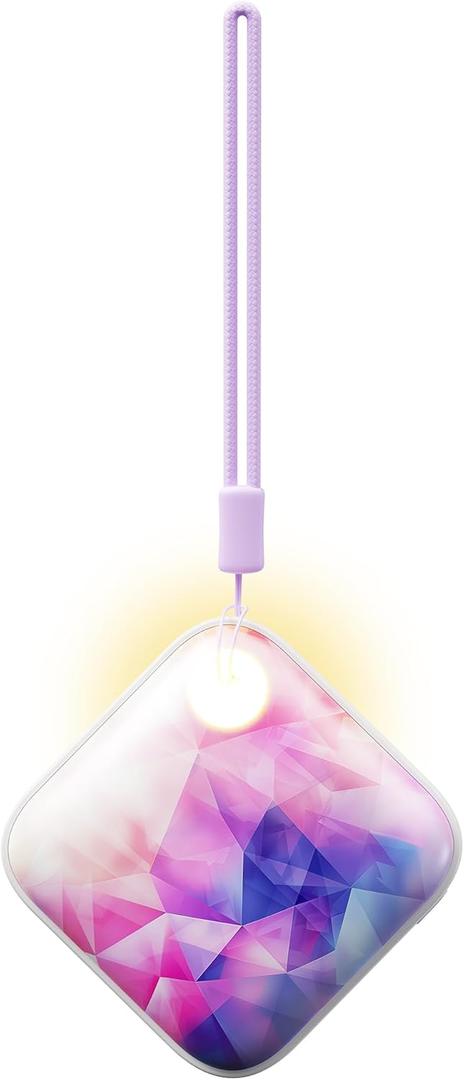 Gaiatop Rechargeable Hand Warmers, 4000mAh Double-Sided Hot Hands with 3 Heat Settings, Light and Strap, Cute Portable Pocket Electric Heater, Stocking Stuffers Reusable Outdoor Gifts for Women Men (Pastel Prism)