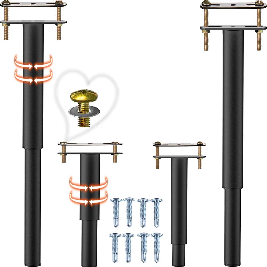 4PC Bed Frame Support Legs Stabilizer Replacement Universal Slat Reinforcement 10-17.5 inch Black 4PC Bed Frame Support Legs Stabilizer Replacement Universal Slat Reinforcement 10-17.5 inch Black