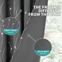 BGment Short Blackout Curtains 40 Inches Length for Small Window, Grommet Thermal Insulated Window Drapes with Wave Line and Dots Printed for Kitchen Bedroom, 2 Panels, Each 42 x 40 Inch, Dark Grey