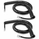 Phone Cord for Landline, 2 Pack Black Handset Telephone Cord, Universal Replacement Cable for Desk & Wall Phones