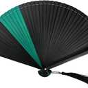 Hand Fan for Vintage Japanese Bamboo Silk Elegant for Dance Music Festival Wedding Church Decoration Party (Multi coloured, Medium)
