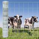 Farm Fence 4ft. x 164ft Galvanized Field Wire Fencing, Heavy Duty Cattle, Deer, Goat & Hog Wire Fence for Yard & Garden Protection (Silver)