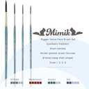 Creative Mark Mimik Professional Watercolor Brushes - Rigger Set of 4 - Synthetic Squirrel Hair - Natural Bristle Artist Brushes for Watercolors, Gouache & Acrylics