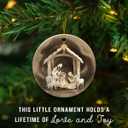 Rustic Nativity Christmas Ornament 2025-2-Sided Printed Ceramic Nativity Scene Ornaments, Religious Presents for Christian Women Men - Holy Family Jesus Christmas Tree Decorations