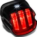 TRUE MODS LED Brake Tail Light for Harley Davidson - DOT Claw-Design License On Top Square Smoked Rear Red Stop Lamp Assembly for Sportster Dyna Fatboy Road King Electra Glide Ultra Softail Heritage (std)