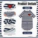 DENTRUN Hairless Cats Shirt Breathable Cat Daily Wear Clothes Stripe Vest Adorable Pajamas Jumpsuit Soft & Skin-Friendly, XL