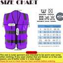 High Visibility Safety Vest ANSI Class 2 Reflective Work Vest with 7 Pockets Construction Vest for Men (Purple, M)