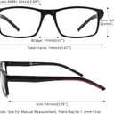 MODFANS Reading Glasses Men Readers 4 Pack,Blue Light Blocking Reading Glasses Anti Glare/Eye Strain Filter UV,Rectangular Unisex Lightweight Frame Comfortable Spring Hinge Eyeglasses 1.5