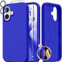 GONEZ Magnetic for iPhone 17 Case, Compatible with MagSafe, [Screen Protector + Camera Lens Protector], Liquid Silicone Anti-Scratch Shockproof Protective Phone Case 6.3 inch, Cobalt Blue