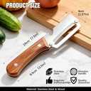 2 x Left & Right Hand Vegetable Peeler Set with Bottle Opener, Heavy-Duty Thick Stainless Steel Blade, Durable Wooden Handle Kitchen Peeler for Fruits & Vegetables