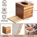 2 Pack Wooden Tissue Box Cover Bulk Square - Acacia Wood Tissue Box Holder for Tabletop Stands Bathroom Office- Decorative Facial Wood Tissue Box Cover for Modern Farmhouse Decor