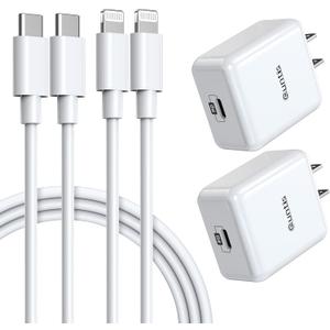 iPhone Super Fast Charger [Apple MFi Certified], Quntis 2Pack 20W iPhone High Speed Type C Rapid Charger Plug with 6FT C to Lightning Cable for iPhone 14 13 12 11 XS Pro Max XR iPad Pro AirPods, White