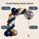 2026 Navy Blue and Gold Graduation Balloon Arch Kit - 103Pcs Congrats Grad Decoration Set with 36" Bubble Balloon, Champagne Gold & White Balloons for 2026 College High School Party