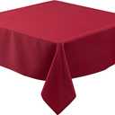 Biscaynebay Textured Fabric Christmas Square Tablecloths 54x54 Inches, Red Water Resistant Spill Proof Tablecloths for Dining, Kitchen, Wedding and Parties, Machine Washable