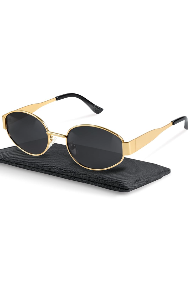 livho 2025 Trendy Oval Sunglasses - Stylish Polarized Shades for Everyday - Retro Metal Frames