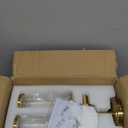 Brushed Gold Wall Sconces Set of 2, Modern Bathroom Vanity Light Fixture with Clear Glass Shades, Hardwired Brass Wall Mounted Lamp for Over Mirror, Hallway, Bedroom (E12 Bulbs Not Included), 2Pcs