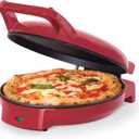 Dash 12" Pizza Griddle, Red - Personal Pizza Maker with Dual Cooking Surfaces, Nonstick & 450°F Heat