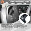 19159438 Driver Information Center Control Panel Air Vent Compatible with Chevy Suburban Tahoe Silverado GMC Sierra Yukon XL 1500 2500 3500 HD with 4.3L 4.8L 5.3L 6.2L 6.6L Engine 2007-2013