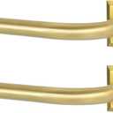 TANGWIN Gold Wrap Around Curtain Rods 2 Pack:Blackout Heavy Duty Adjustable Window Curtain Rod for Bedroom Kitchen,Modern Decorative Curved French Metal Drapery Rods Easy Install,Brushed Gold 28-48"