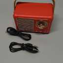 PRUNUS J-999 Retro Bluetooth Speaker,Vintage Decor,Mini Wireless Bluetooth Speaker,Cute Old Fashion Style Support USB/TF Card/AUX for Kitchen Desk Bedroom Office Party Outdoor(Exclusive Red)