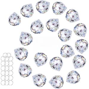 Crystalsuncatcher 20Pcs 1.75 inch/40mm Clear Crystal Ball Prism Pendant Suncatcher for Feng Shui/Divination or Wedding/Home/Office Decoration