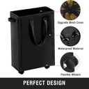 Slim Rolling Laundry Basket, Slim Laundry Hamper with Wheels and Adjustable Long Handles, 45L Small Laundry Baskets with Mesh Top for Bedroom, Closet, and Bathroom - Black