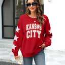 MNLYBABY Football Sweatshirt Women Game Day Sweatshirts in My Game day Era 87 Graphic Long Sleeve Tops (Red, L)