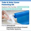 ANTOBLE Tube and Solar Cover Fastening Kit, FGHDWFASPK Pool Solar Cover Straps Clips Reel Attachment Kit for Feherguard Inground and Aboveground Pool Roller
