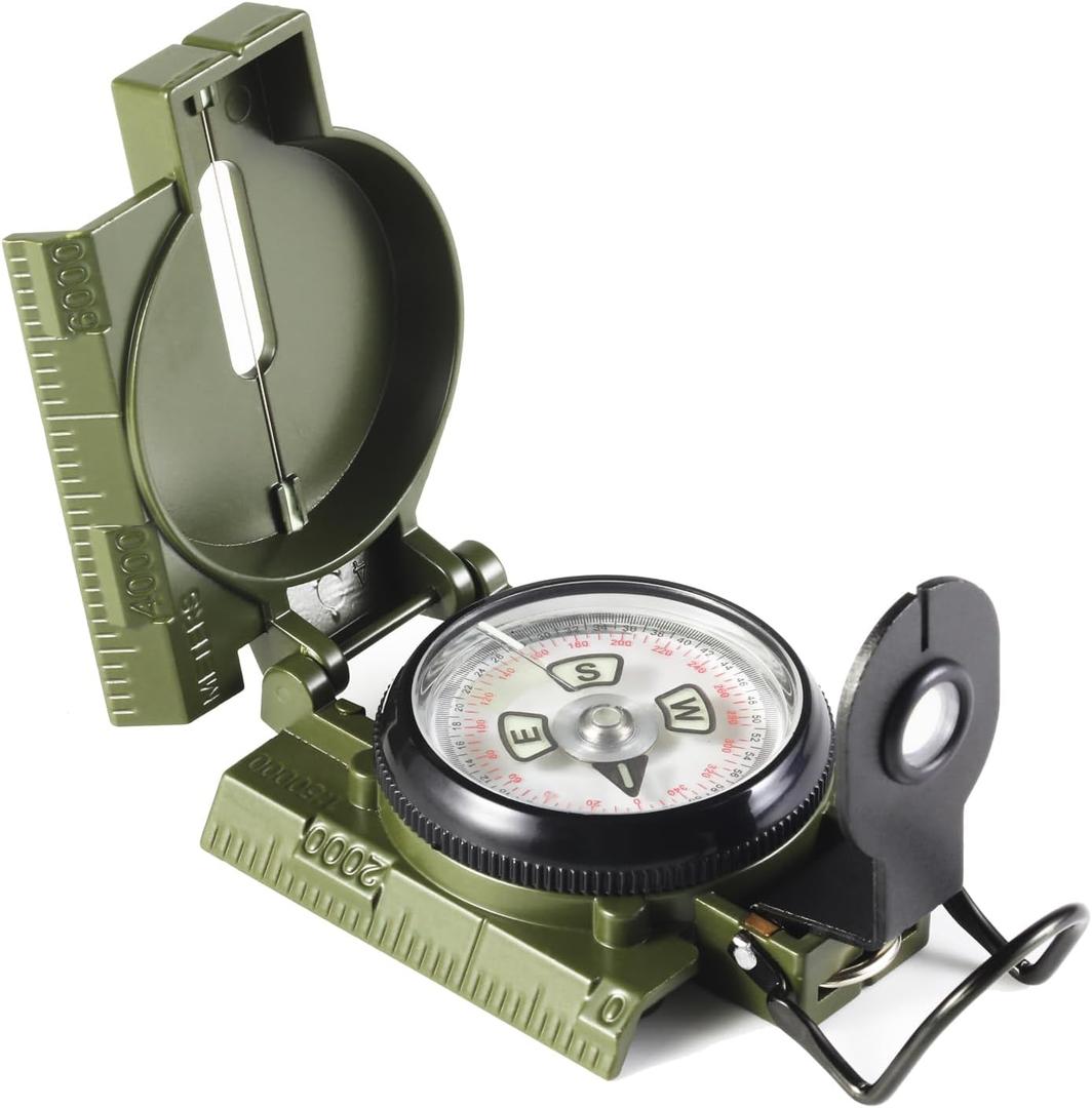 Eyeskey Multifunctional Military Sighting Navigation Compass with Inclinometer | Impact Resistant & Waterproof Compass for Hiking, Camping (EK-22JG-Green)
