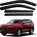 Canvcle Grand Highlander Rain Guards-Window Visors for Toyota Grand Highlander 2024 2025 2026, Outside-Mount Tape-On Side Window Wind Deflectors for Car Accessories Vent Visors Rainproof Black