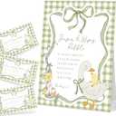 Diaper and Wipes Raffle Baby Shower Game, Silly Goose Diaper Raffle Sign and 50 Cards, Mother Goose and Gosling Bow Gender Reveal Games For Guests, Baby Announcements Ideas Decoration Supplies, 17