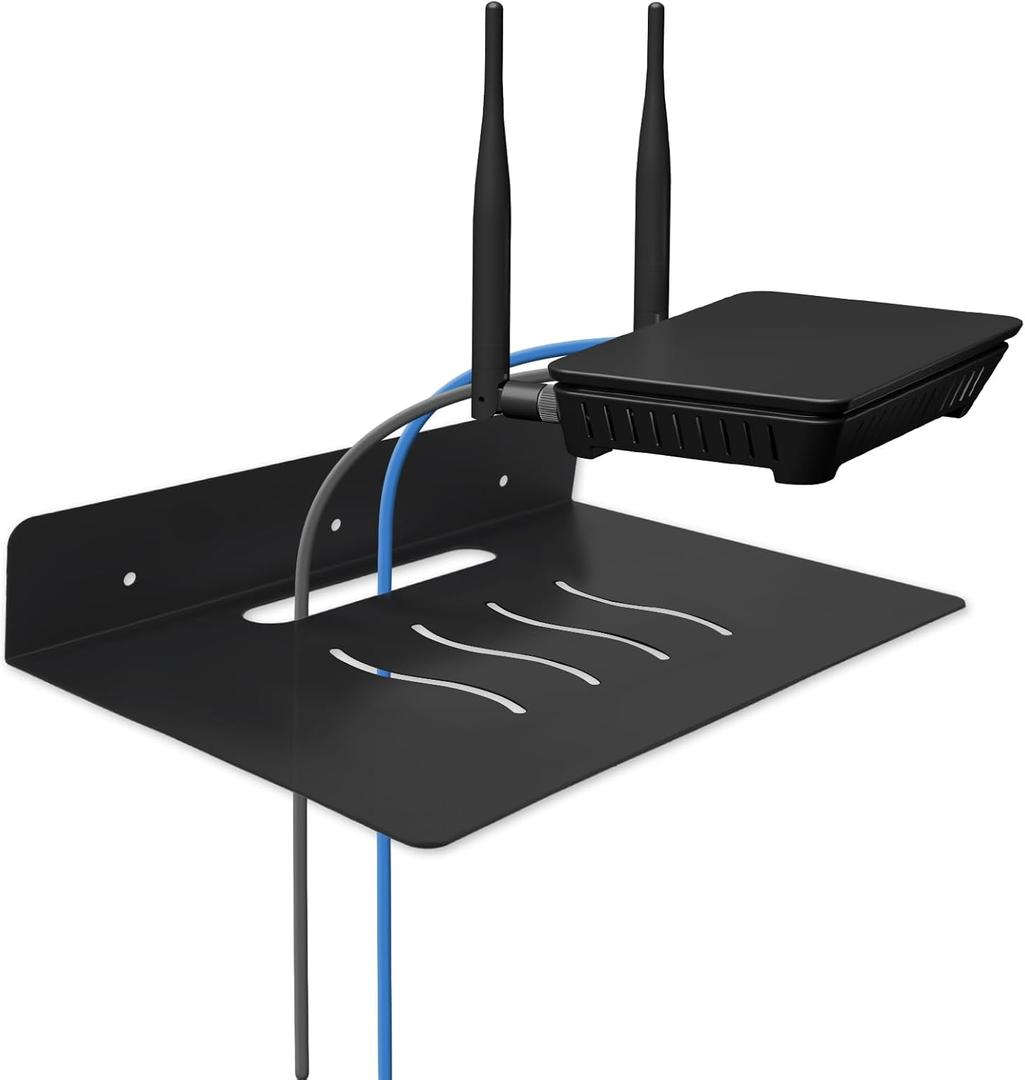 Steel Floating Shelves for Wall,Small Wall ShelfSuitable for Bedroom, Living Room, Bathroom, Kitchen, Office (Black, 11.81x8.46 in)