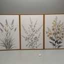 Anyzal Large Dark Moody Wall Art Framed Black Dried Floral Wall Decor Vintage Wildflower Artwork Prints for Living Room Bedroom Office 16x24 Inch Set of 3 (24L" x 16W")