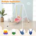 Baby Swing A-Frame Foldable Heavy-Duty Metal Stand for Indoor & Outdoor Exercise Equipment Suitable for Most Toddler/Baby Jumper/Hammock Chair (White)