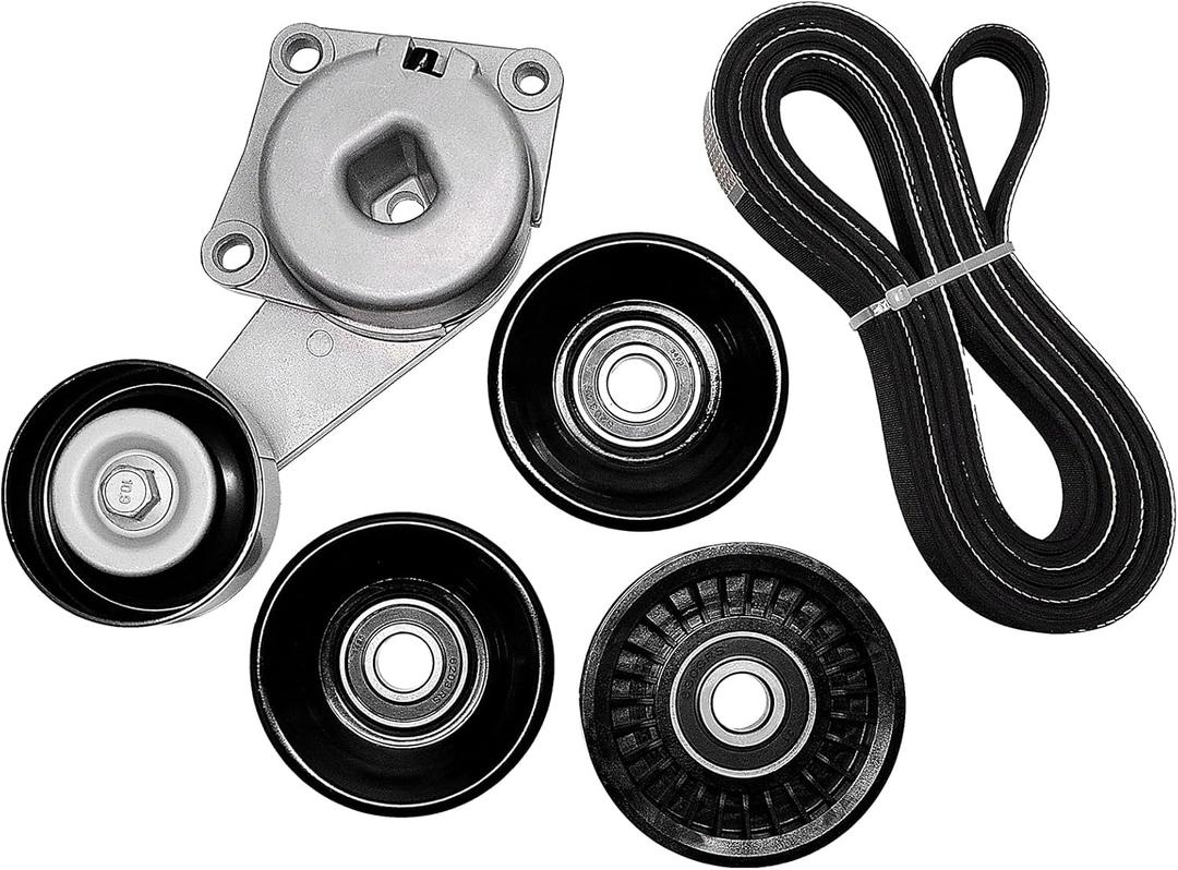 Serpentine Belt Drive Component Kit with Belt Tensioner & Idler Pulleys, Fit Ford Expedition 2009-2014, Explorer 2006-2010, F-150/F-250/F-350 2005-2006, Lincoln Navigator 2010-2014, Replaces 90K38274A