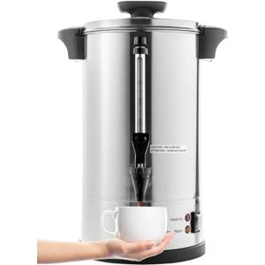 SYBO SR-CP-50B Commercial Grade Stainless Steel Percolate Coffee Maker Hot Water Urn for Catering, 50-Cup 8 L, Metallic