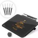 TOWON Small Glass Dry Erase Board, Desk White Board with Standing, Mini Whiteboard Easel Pad Set, Stenography Artifact for Office, Home and School Supplies, 8x6 Inches, Black