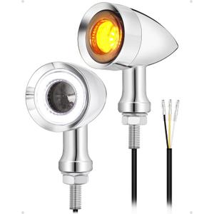 Benlari Motorcycle Bullet 48 LEDs Front Turn Signal Light SMD Blinker Indicator Fit for Honda Yamaha Suzuki Kawasaki Harley Sportster(Chorme/White and Amber Light)