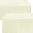 HolidayIdeas Fitted Table Covers - 96 x 30 Inch - 2 Pack Rectangle Tablecloths for 8 Foot Folding Tables, Butter Cream Polyester Fabric Tablecloth for Parties, Holiday Dinner, Wedding, Trade Show,