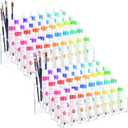 2 Pack Acrylic Paint Tube Organizer 40 Slots,5 Layers Watercolor Paint Tube Holder Organizer with Clear, For Mini Oil Paints Tube,Small Watercolor and Spray PaintsFits 2.5cm items.