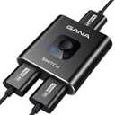 HDMI Switch 4k@60hz Splitter, GANA Aluminum Bidirectional HDMI Switcher 2 in 1 Out, Manual HDMI Hub Supports HD Compatible with Xbox PS5/4/3 Blu-Ray Player Fire Stick Roku (Black) (Black (No Cable))