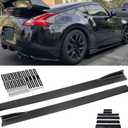 JMTBNO Universal 2.2M/86.6inch Carbon Fiber Side Skirt Extension Splitter fit, Side Skirts Rocker Panels Side Trim Spoiler Extension Lip Bottom Line, Side Skirt Rocker Panel Lip Splitter Diffuser