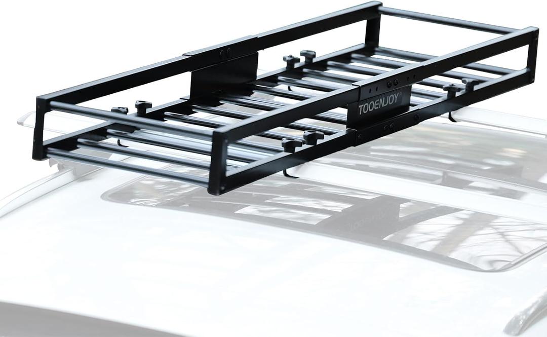 TOOENJOY 59" x 15.5" x 5" Skinny Roof Cargo Carrier Basket, Heavy Duty Roof Rack Luggage Holder for Car SUV and Pickup, 200 LBS Capacity