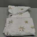 Christmas Tree Skirt 36 Inch, Holiday Part Decorations for Christmas Tree, Whit Plush Gold Sequin Snowflake Tree Shirt for Xmas